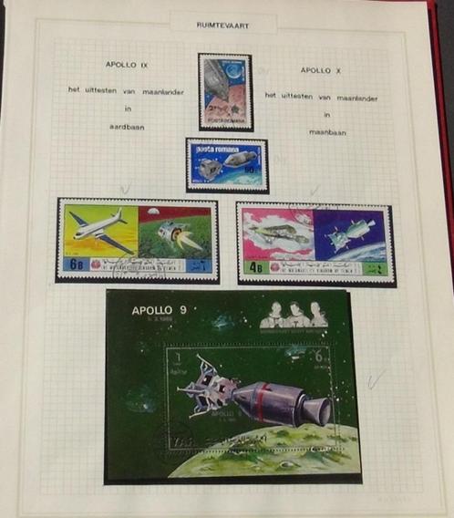 Verzamelfarde 07 met postzegels in verband met ruimtevaart, Postzegels en Munten, Postzegels | Thematische zegels, Gestempeld