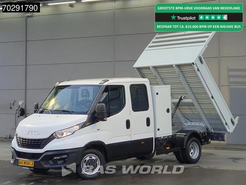 Iveco Daily 35C14 Open Laadbak met Kist Dubbel Cabine Dubbel, Auto's, Bestelwagens en Lichte vracht, Bedrijf, Te koop, Airconditioning