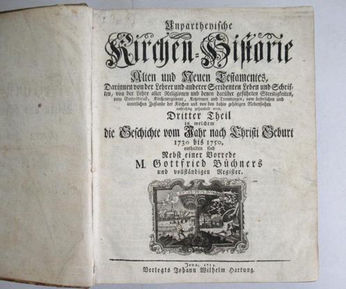 Antiek boek Kerkgeschiedenis van Oude Nieuwe Testamen, 1735., Antiek en Kunst, Antiek | Boeken en Manuscripten, Ophalen of Verzenden