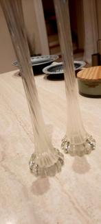 Vintage soliflores vaas uit de jaren 50, 60 en 70., Huis en Inrichting, Woonaccessoires | Vazen, Ophalen of Verzenden, Blauw, Glas