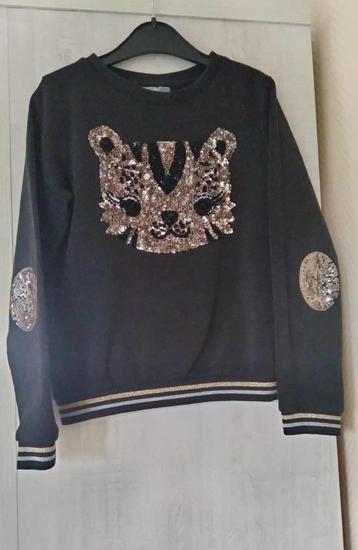 zwarte trui glitterprint JBC maat 122 - 128 beschikbaar voor biedingen