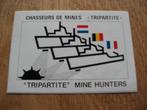 Autocollant vintage Tripartite Mine Hunters Pays-Bas Belgiqu, Enlèvement ou Envoi, Neuf, Autres types
