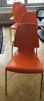 4 Chaises Vilmar IKEA - orange, Metaal, Vier, Scandinave, Gebruikt