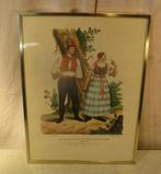Mooie Oude Gravure 'Mayerische Volkstrachten' - 41x31, Ophalen of Verzenden