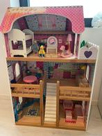 Groot poppenhuis met meubels en poppetjes, Ophalen, Gebruikt, Poppenhuis