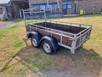 Aanhangwagen dubbelas 750 kg, Auto diversen, Aanhangers en Bagagewagens, Ophalen, Gebruikt
