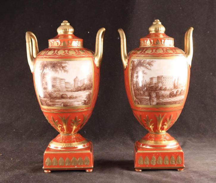 Paar fraaie porseleinen vazen, Antiek en Kunst, Antiek | Keramiek en Aardewerk, Ophalen of Verzenden