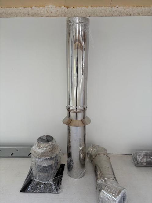 rookkanaal - dubbelwandige buizen, Doe-het-zelf en Bouw, Buizen en Afvoer, Gebruikt, Afvoer, Inox, Ophalen