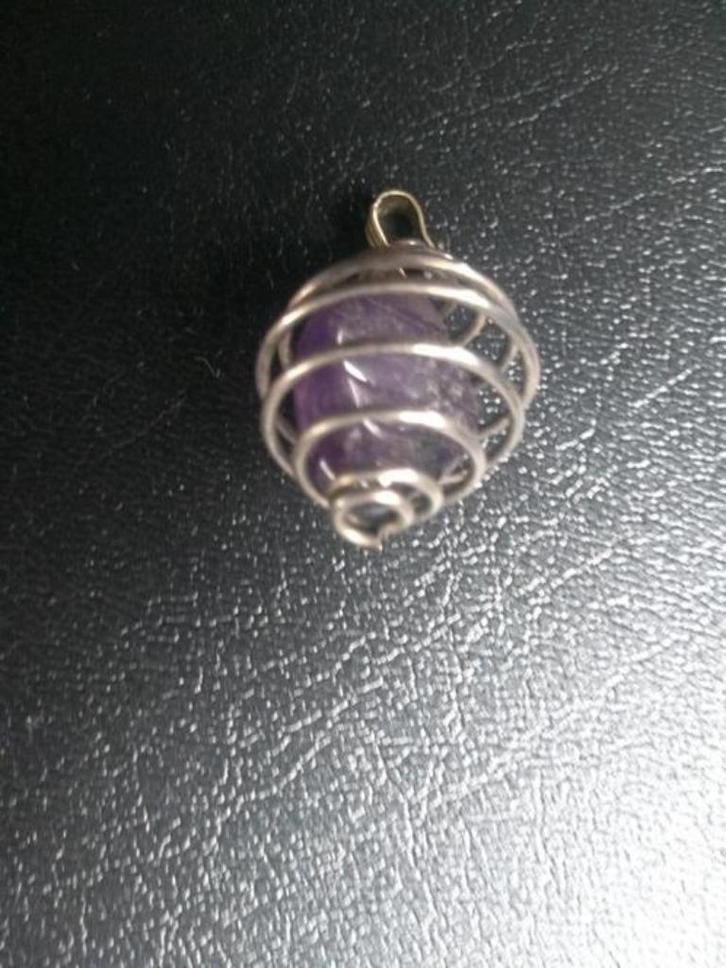 hanger hand met steen+hanger amethist,aventurijn,aquamarijn, Handtassen en Accessoires, Kettinghangers, Steen of Mineraal, Met edelsteen