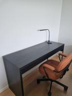 Bureauset – strak zwart bureau + lederen stoel + accessoires, Huis en Inrichting, Bureaus, Ophalen, Nieuw, Bureau
