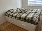 Tweepersoonsbed met lattenbodem en opberglades 160x200 cm, Huis en Inrichting, Slaapkamer | Bedden, Ophalen