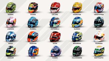 F1 2025 Pilotenhelmen stickers beschikbaar voor biedingen