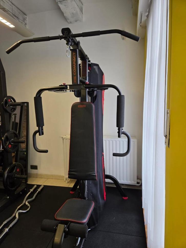 Compact krachtstation, Sport en Fitness, Fitnessapparatuur, Zo goed als nieuw, Krachtstation, Armen, Benen, Borst, Buik, Rug, Metaal