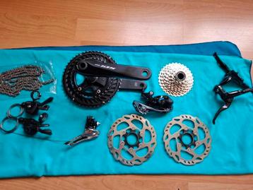 Groepset Shimano 105 2x11-speed gravel trekking - 250 km, Fietsen en Brommers, Ophalen of Verzenden, Zo goed als nieuw