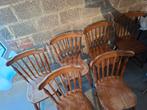 6 chaises en bois, Café  / spijl / cowboy, Brun, Enlèvement, Bois