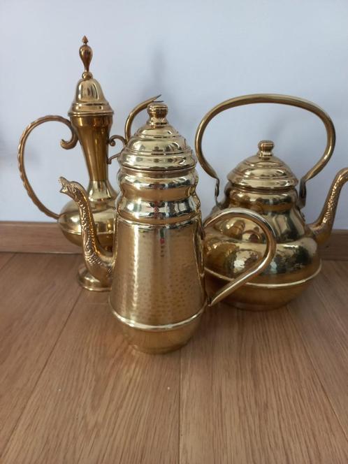 Set koperen potten (koffie, thee, water) Mecap Ukkel 1920-30, Antiek en Kunst, Antiek | Brons en Koper, Koper, Ophalen of Verzenden