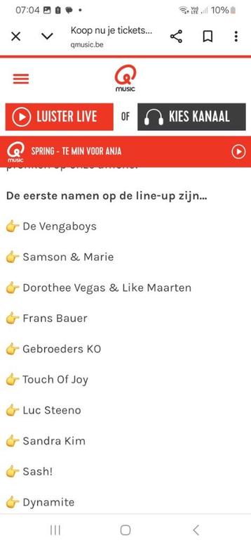 Ticket foute party q music te koop ,24 euro beschikbaar voor biedingen