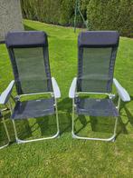Twee blauwe Redcliffs plooistoelen met hoofdsteun te koop, Ophalen, Zo goed als nieuw, Campingstoel