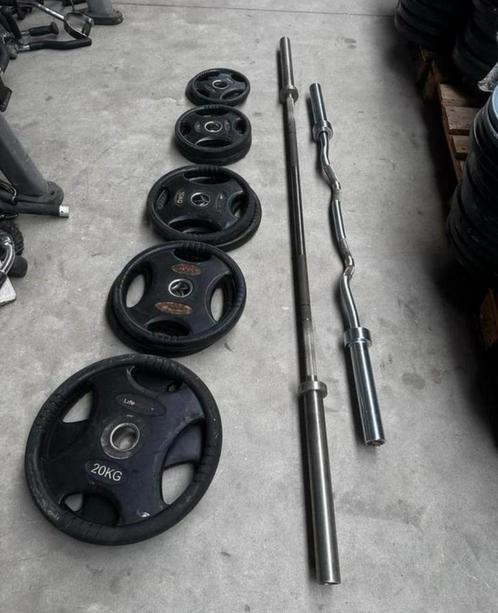 105kg Lifemaxx Gewichten ,Olympische Barbell 220cm ,Ezstang, Sport en Fitness, Fitnessmaterialen, Gebruikt, Halterschijven, Ophalen