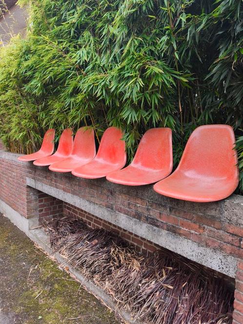 6 Charles Eames Herman Miller Origi glasvezelschalen, Antiek en Kunst, Antiek | Meubels | Stoelen en Sofa's