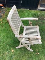 6 terrasstoelen (teak) te koop, Huis en Inrichting, Ophalen, Gebruikt, Teak, Grijs