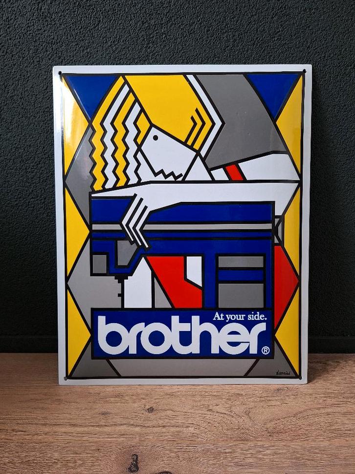 Emaille bord Brother, Verzamelen, Merken en Reclamevoorwerpen, Reclamebord, Ophalen of Verzenden