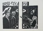 Roger Raveel | Houtsnede | 'Voor de poort' | 1984, Ophalen of Verzenden