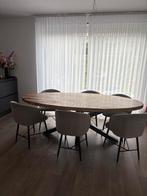 Mooie ovale eettafel met 6 stoelen, Ophalen, Zo goed als nieuw