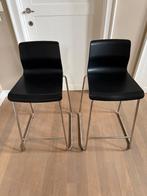 2 chaises hautes de bar noires IKEA, Maison & Meubles, Avec repose-pieds, 2 tabourets, Comme neuf, Enlèvement