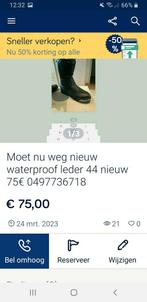 Maat 44 Waterproof leder 75€  0497736718, Kleding | Heren, Broeken en Pantalons, Ophalen of Verzenden, Zo goed als nieuw