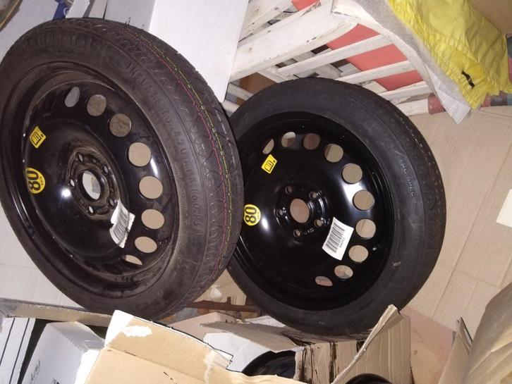 STALEN VELGEN met CONTINENTAL banden, Thuiskomer 2 stuks, GM, Auto-onderdelen, Banden en Velgen, Banden en Velgen, Zomerbanden