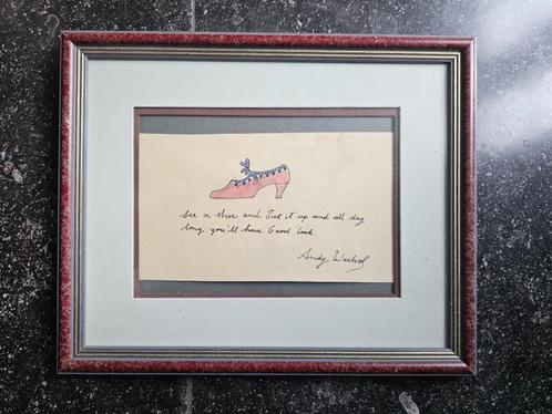 Andy Warhol  Kleine Aquarel en ingelijst  Gesigneerd  Uniek, Antiek en Kunst, Kunst | Schilderijen | Klassiek, Ophalen