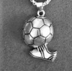 S' Steel : nieuw zilverkleur kettinghanger voetbal kleurvast, Ophalen of Verzenden, Nieuw, Zilver, Hanger