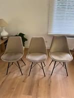3 beige eetkamerstoelen te koop, Huis en Inrichting, Stoelen, Ophalen, Gebruikt, Overige kleuren, Drie