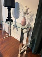 Belle Console inox + verre 75/110/40. GSM 0486298521, Comme neuf