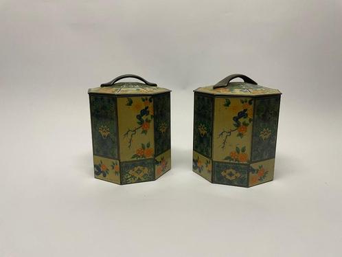 Set van 2 vintage blikken dozen, Verzamelen, Blikken, Gebruikt, Thee, Overige merken, Ophalen