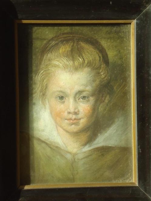 1916 olieverf naar RUBENS portret Clara Serena monogram sign, Antiek en Kunst, Kunst | Schilderijen | Klassiek, Ophalen of Verzenden