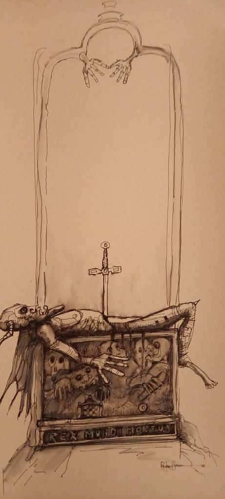 Rafaël Gorsen / Pentekening : De vernietiging van de duivel, Antiquités & Art, Art | Dessins & Photographie, Enlèvement