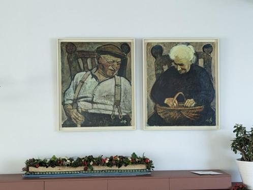 2 SCHILDERIJEN RENE DUCOURANT, Antiek en Kunst, Kunst | Schilderijen | Klassiek, Ophalen