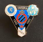 Pin CLUB BRUGGE OM Olympique Marseille 1993 moskow, Sport, Ophalen of Verzenden, Speldje of Pin, Zo goed als nieuw