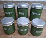 Groene emaille voorraadbussen, Antiek en Kunst, Ophalen of Verzenden