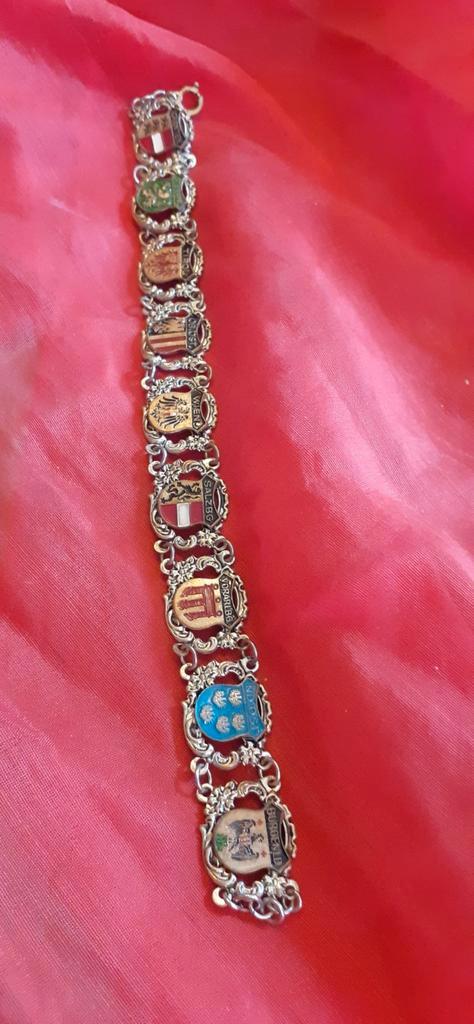 Ancien bracelet avec blason région Allemagne, Handtassen en Accessoires, Antieke sieraden, Armband, Overige materialen, Ophalen of Verzenden