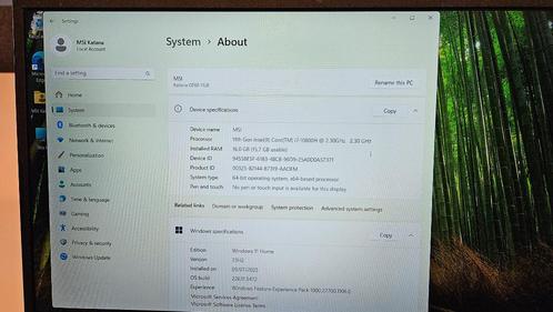 MSI Katana GF66 - i7 11800h - RTX3060, Computers en Software, Windows Laptops, Gebruikt, 15 inch, SSD, 2 tot 3 Ghz, 16 GB, Azerty