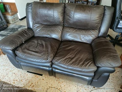 Twee -zit zetel, Huis en Inrichting, Zetels | Zetels, Gebruikt, Rechte bank, Tweepersoons, 150 tot 200 cm, 75 tot 100 cm, Kunststof