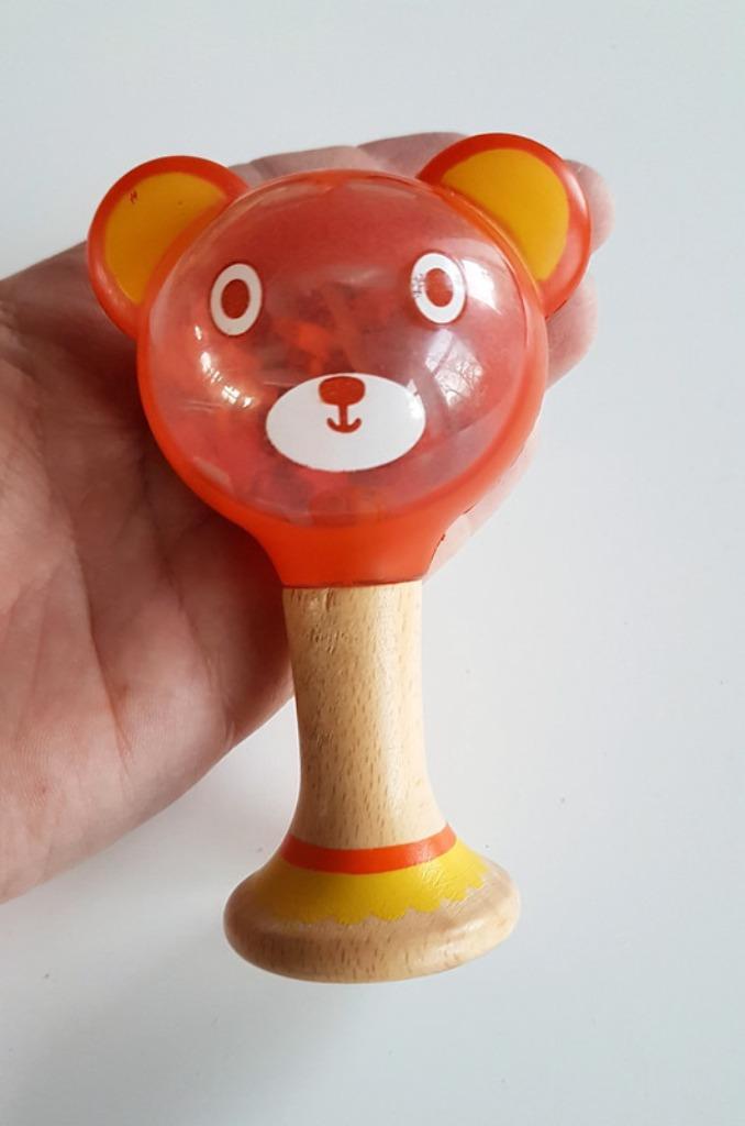 DJECO - Hochet maracas orange, Kinderen en Baby's, Speelgoed | Babyspeelgoed, Gebruikt, Rammelaar, Met geluid, Ophalen of Verzenden