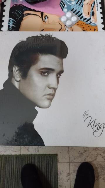 Elvis foto op houten blok (nieuw, zit nog in plastic),  beschikbaar voor biedingen