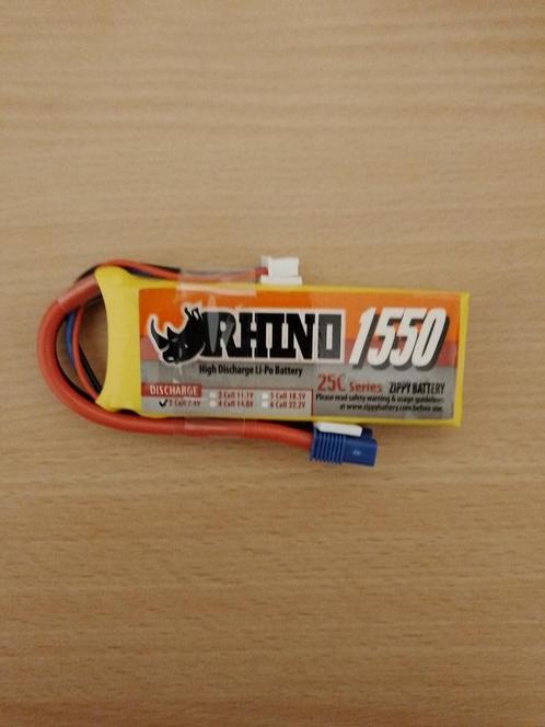 LiPo Battery Pack - 1550mAh 2S 7.4v 20C (Rhino R1550-20-2), Hobby en Vrije tijd, Modelbouw | Radiografisch | Auto's, Nieuw, Onderdeel