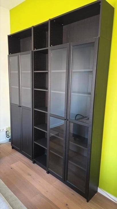 Set van 2 wandkasten en 1 middenconsole, Huis en Inrichting, Kasten | Vitrinekasten, Zo goed als nieuw, Ophalen