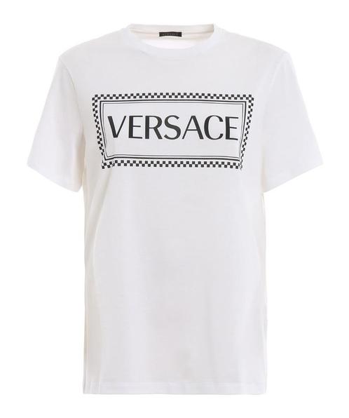 Versace 90s Vintage logo T-shirt - White - XL, Kleding | Dames, T-shirts, Nieuw, Maat 46/48 (XL) of groter, Wit, Korte mouw, Ophalen