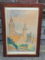 aquarelle furnes signe alfred menu, Antiek en Kunst, Ophalen of Verzenden